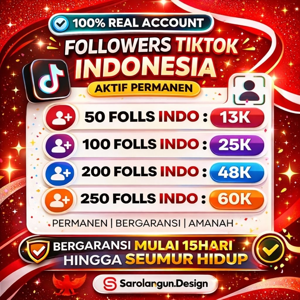 FOLLOWERS Tik*_*Tok Indonesia Real Aktif Permanen