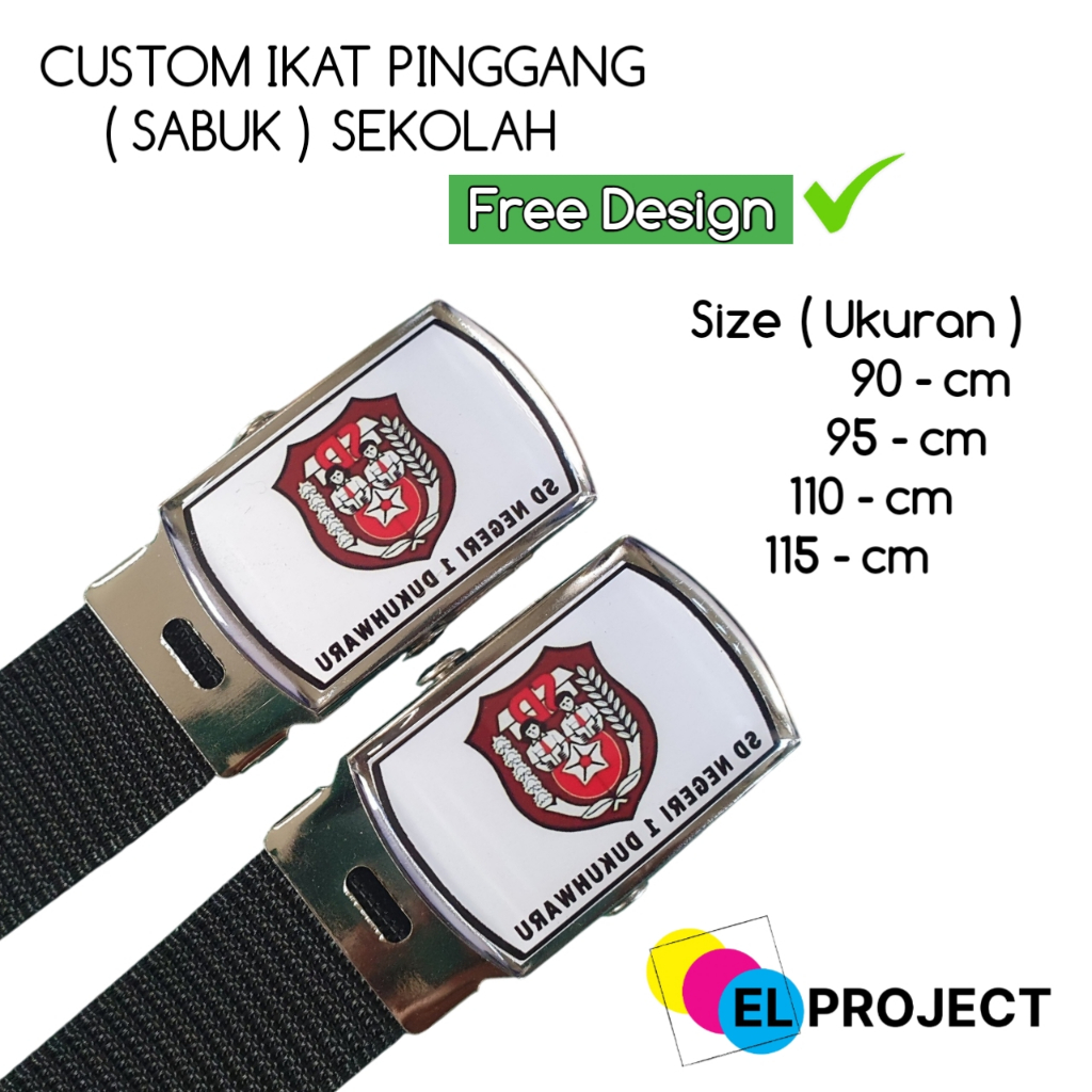 Sabuk Sekolah Logo Custom Lapis Resin SD, SMP, MI, SMK, SMA