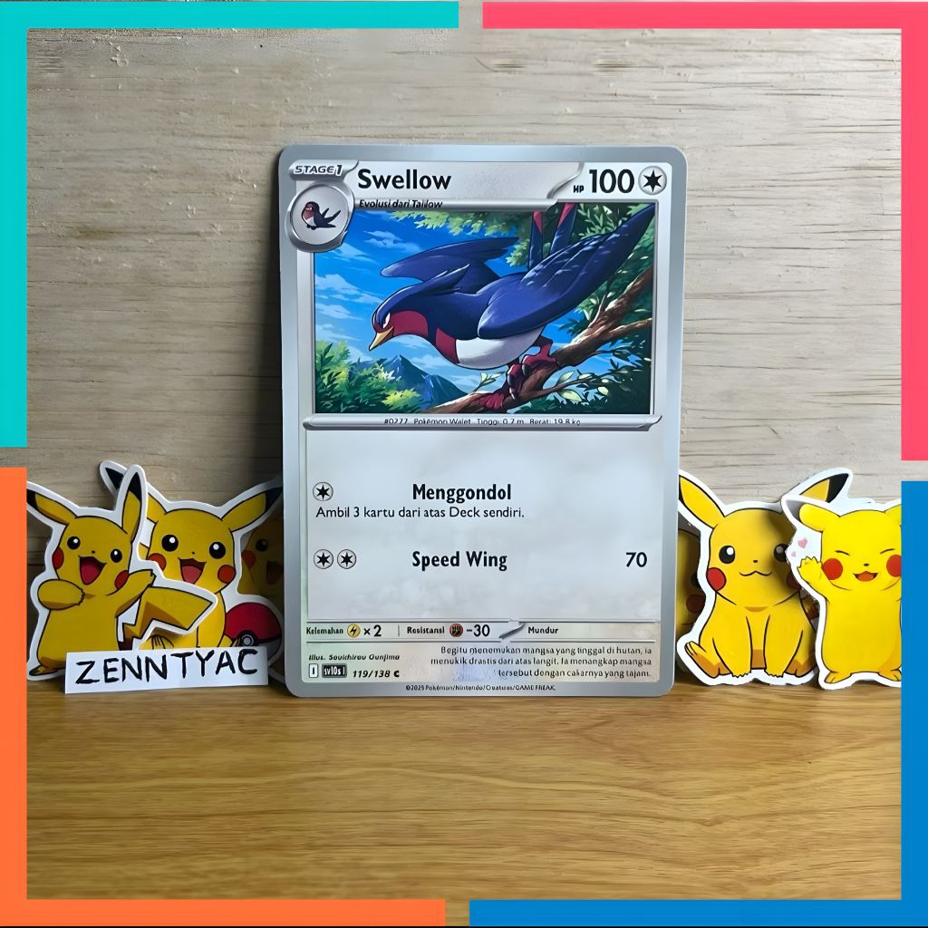 Swellow Sv10s 119/138 C, Kartu Pokemon TCG Indonesia