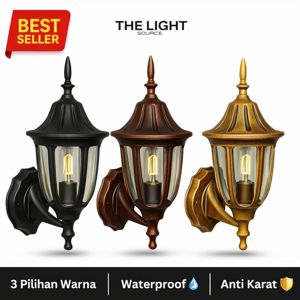 Lampu Dinding Outdoor Minimalis Klasik | Anti Karat Waterproof | Lampu Teras Taman Vintage Eropa