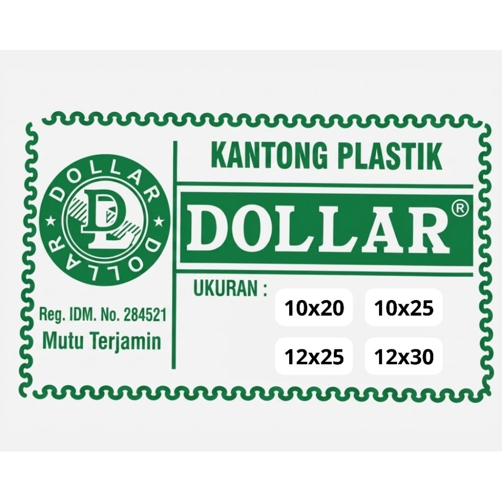 Kantong Plastik Bening Dollar | Ukuran 10x20, 10x25, 12x25 & 12x30