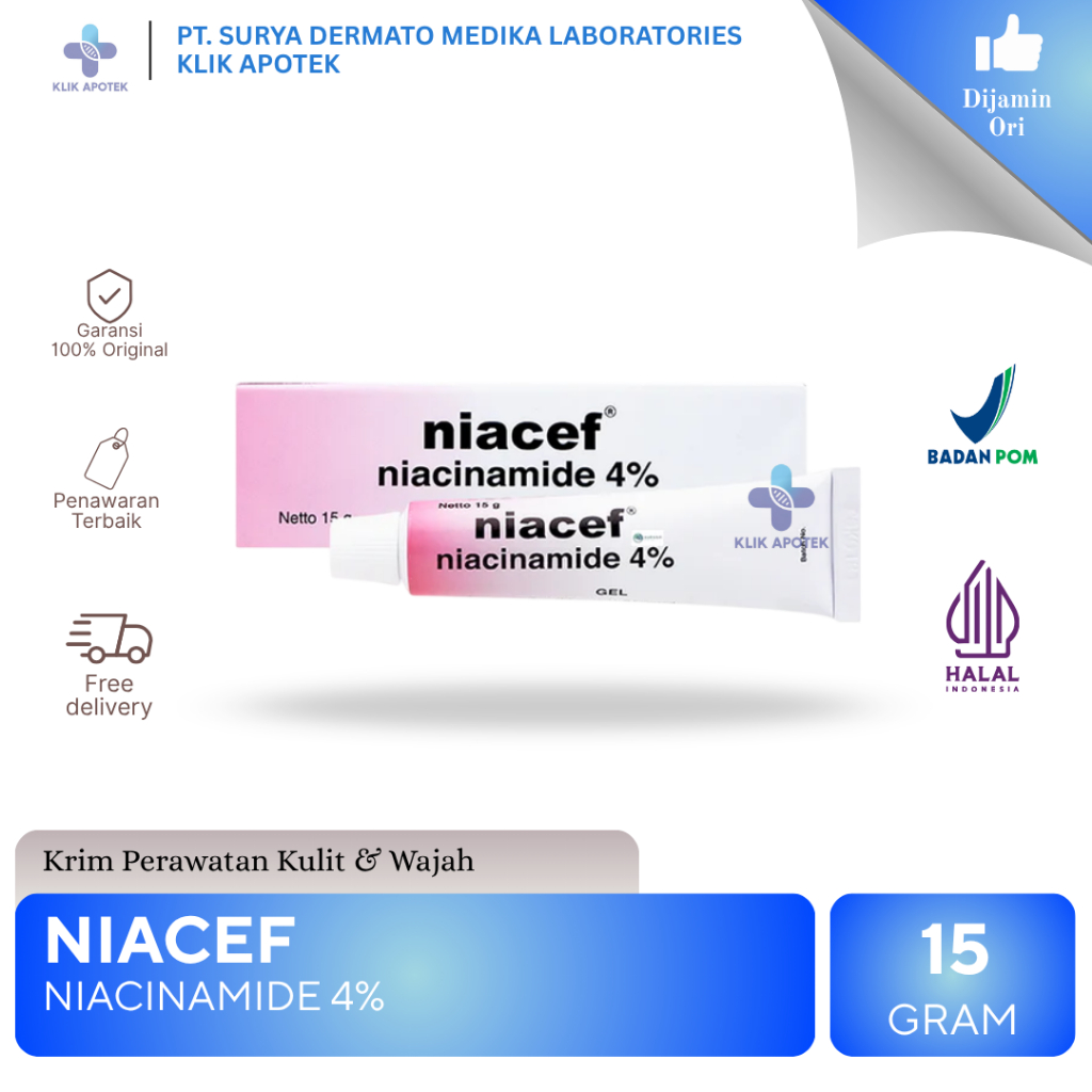 Niacef Niacinamide 4% Gel - 1 Tube 15 Gram