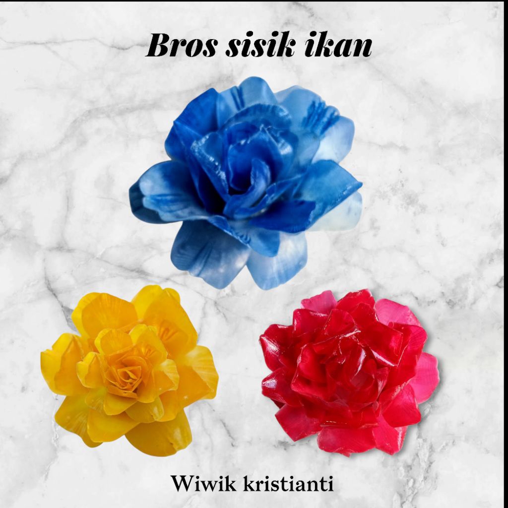 Bros bunga mawar bros sisik ikan kakap asli aksesoris fashion baju dan hijab