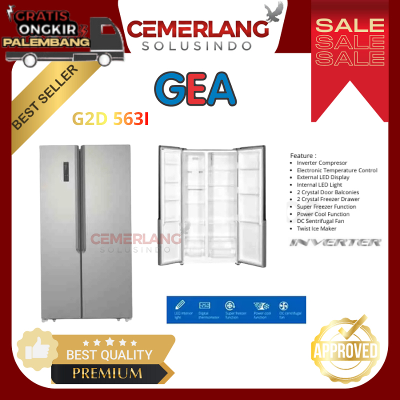 Kulkas GEA 2 Pintu G2D563 Kulkas Set By Side 2 Pintu Lemari GEA Kulkas Side By Side