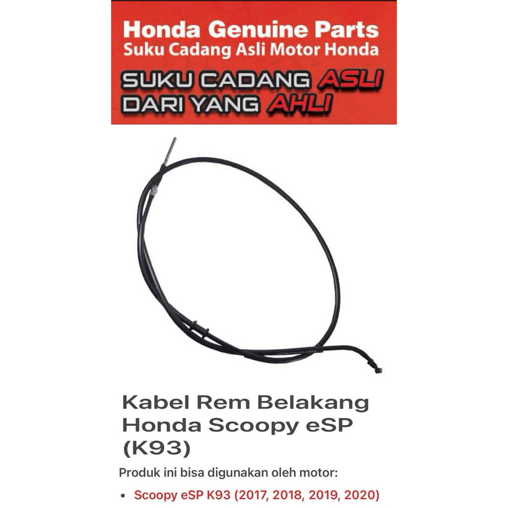 43450K93N01 Kabel Rem Belakang Honda Scoopy eSP (K93)