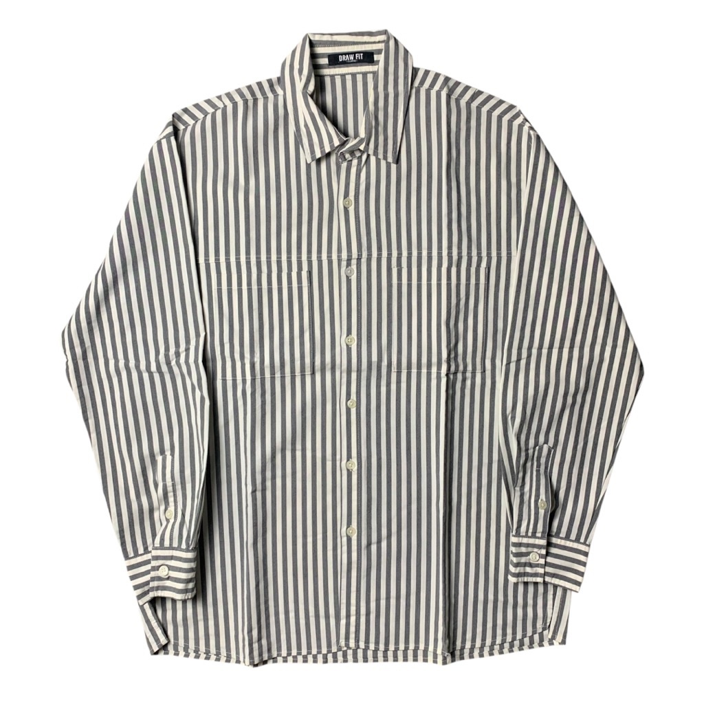 Draw Fit Double Pocket Stripe Shirt - Kemeja Double Pocket Stripe Draw Fit