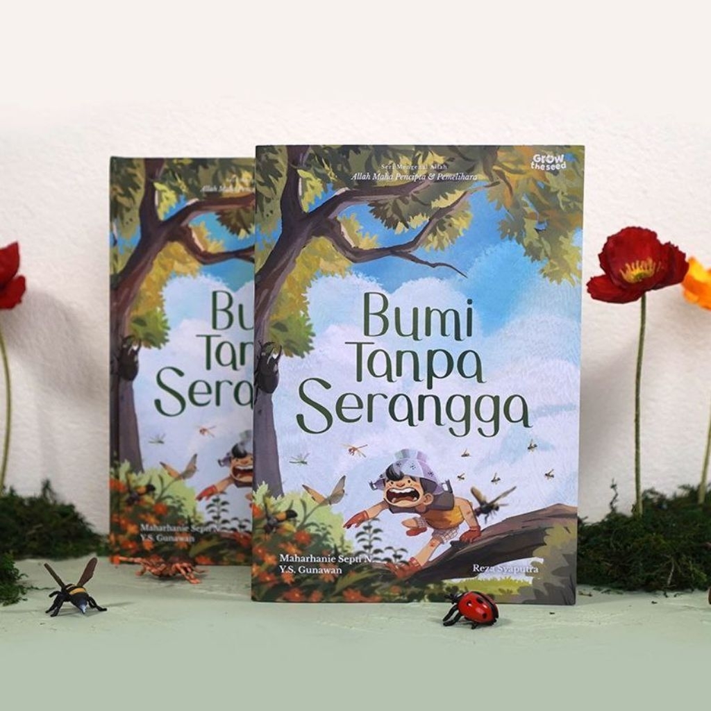 Buku cerita bergambar Hardcover Bumi tanpa serangga Grow the seed