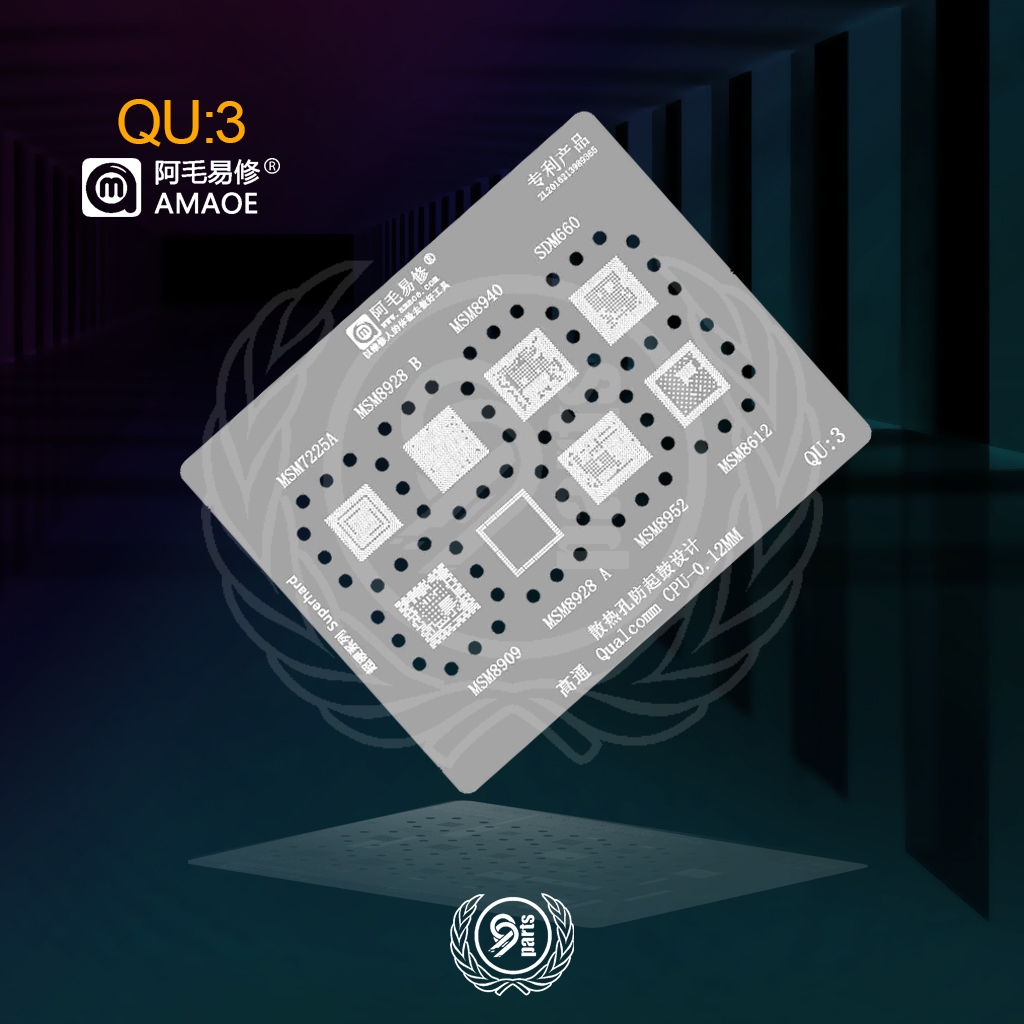 99P - Plat Cetakan Amaoe QU:3 / Cetakan IC Amaoe QU3 Qualcomm CPU MSM8953 B01, MSM8937, MSM8998 B, M