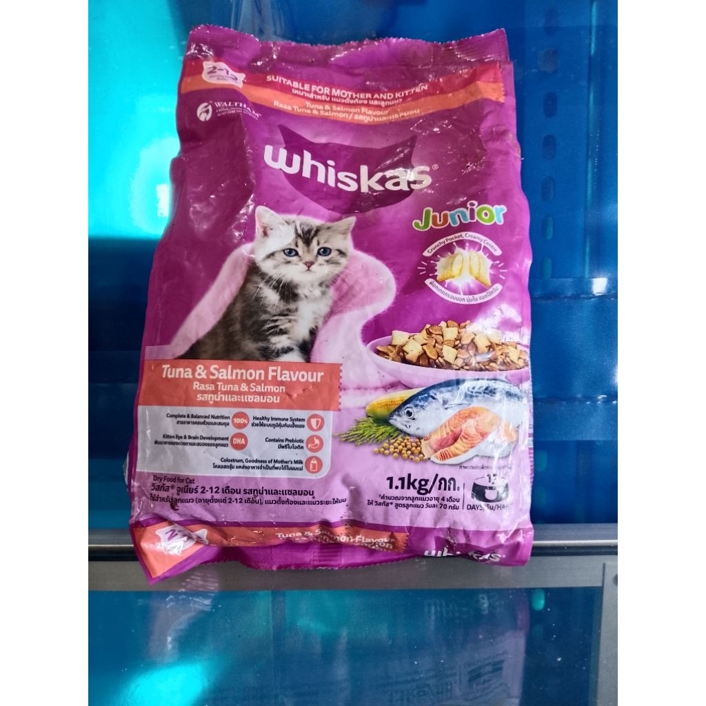 Whiskas Junior 1.1kg whiskas junior Tuna & Salmon rijek kemasan