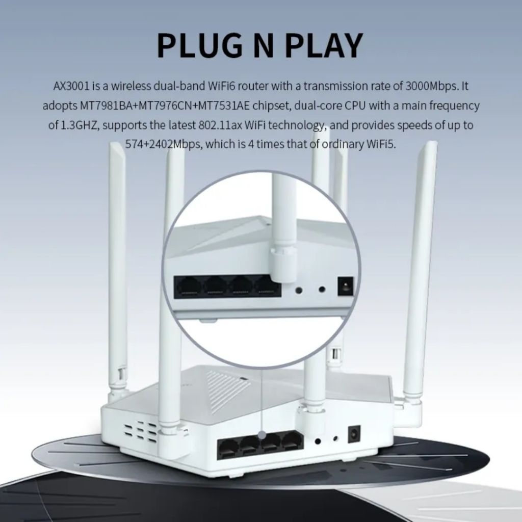 Openwrt DGX21 CLT-R30B1 Router Wifi 6 AX3000 look EDUP RT2980 AX3000 Gigabit Openwrt LoadBalance Fai