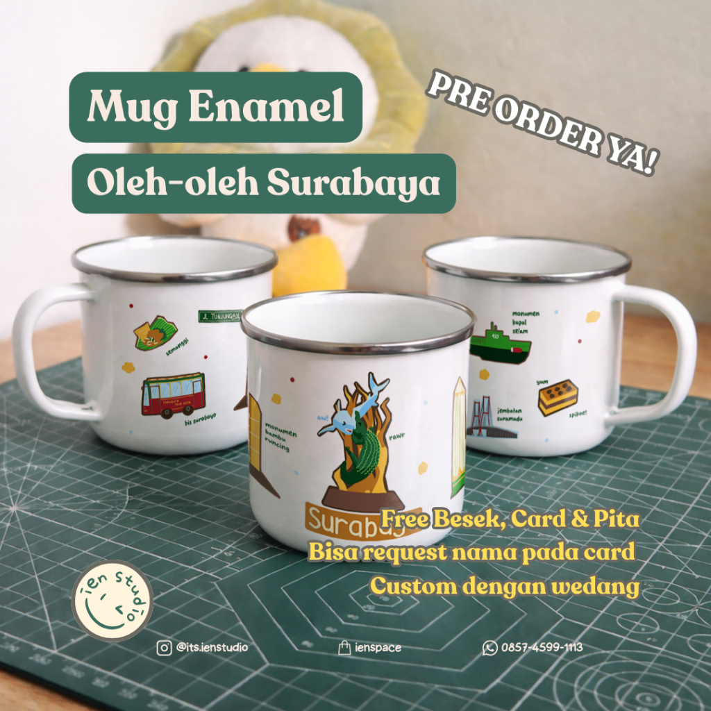 Oleh-Oleh Khas Surabaya Gelas & Wedang Rempah – Paket Souvenir Surabaya Aesthetic, Set Gelas Unik + 