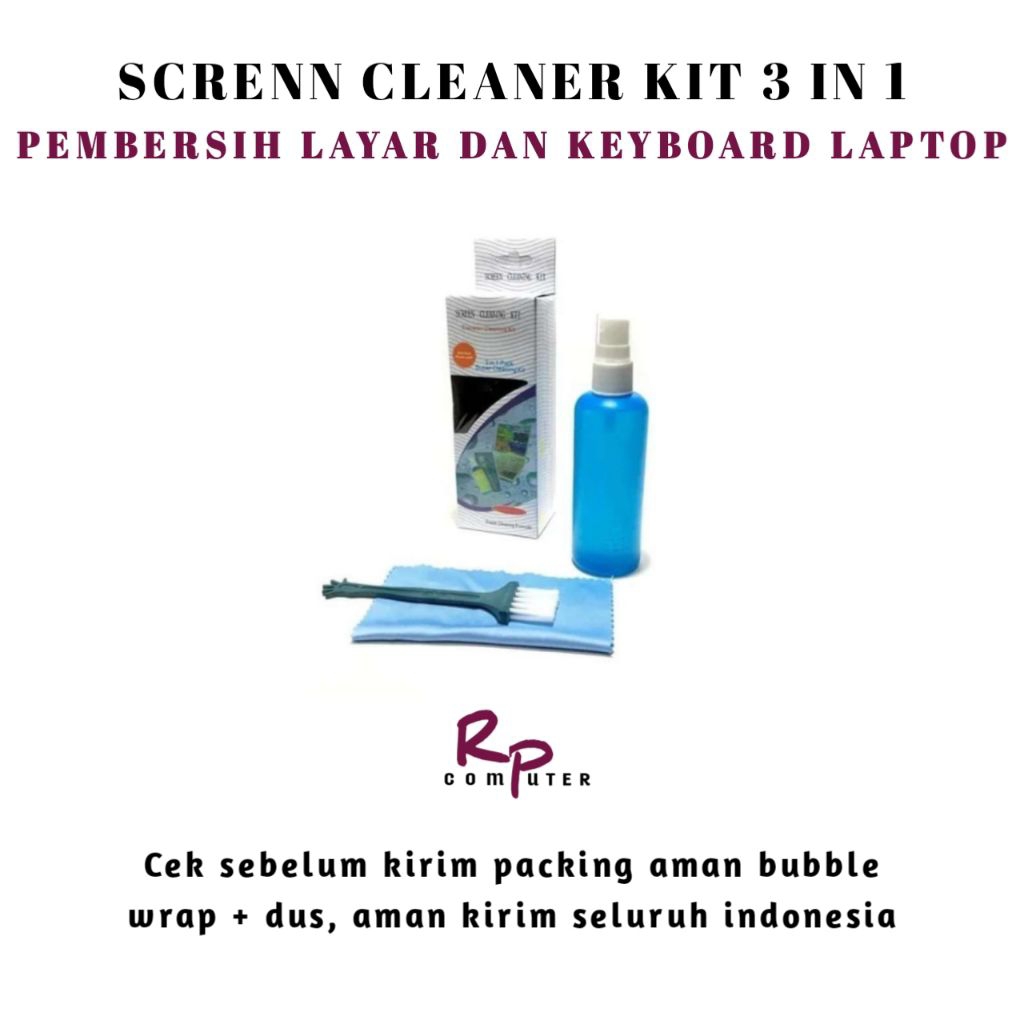 LCD CLEANER KIT 3 IN 1 PEMBERSIH LAYAR LAPTOP PC TV HP MONITOR