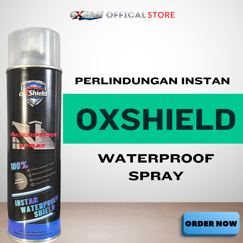 OXSHIELD Anti Bocor Waterproof Spray Pelapis Atap Tembok Talang Anti Rembes Bocor -AQUA SPRAY