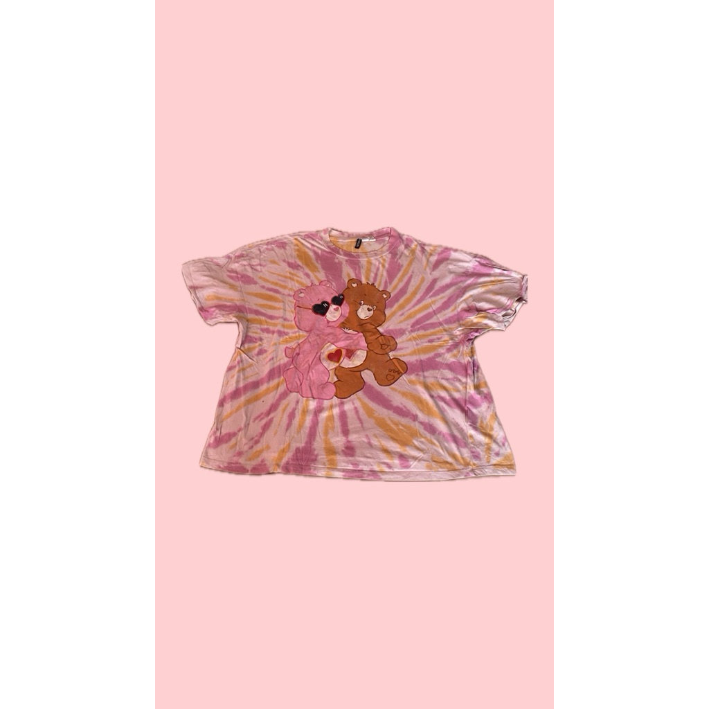 Kaos oversize hnm x CareBears tie die