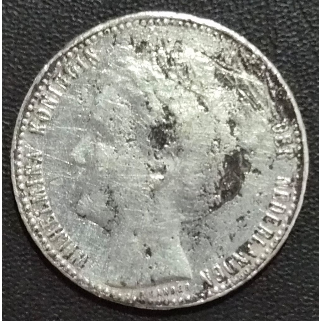 Koin Perak 1 Gulden 1898 Wilhelmina