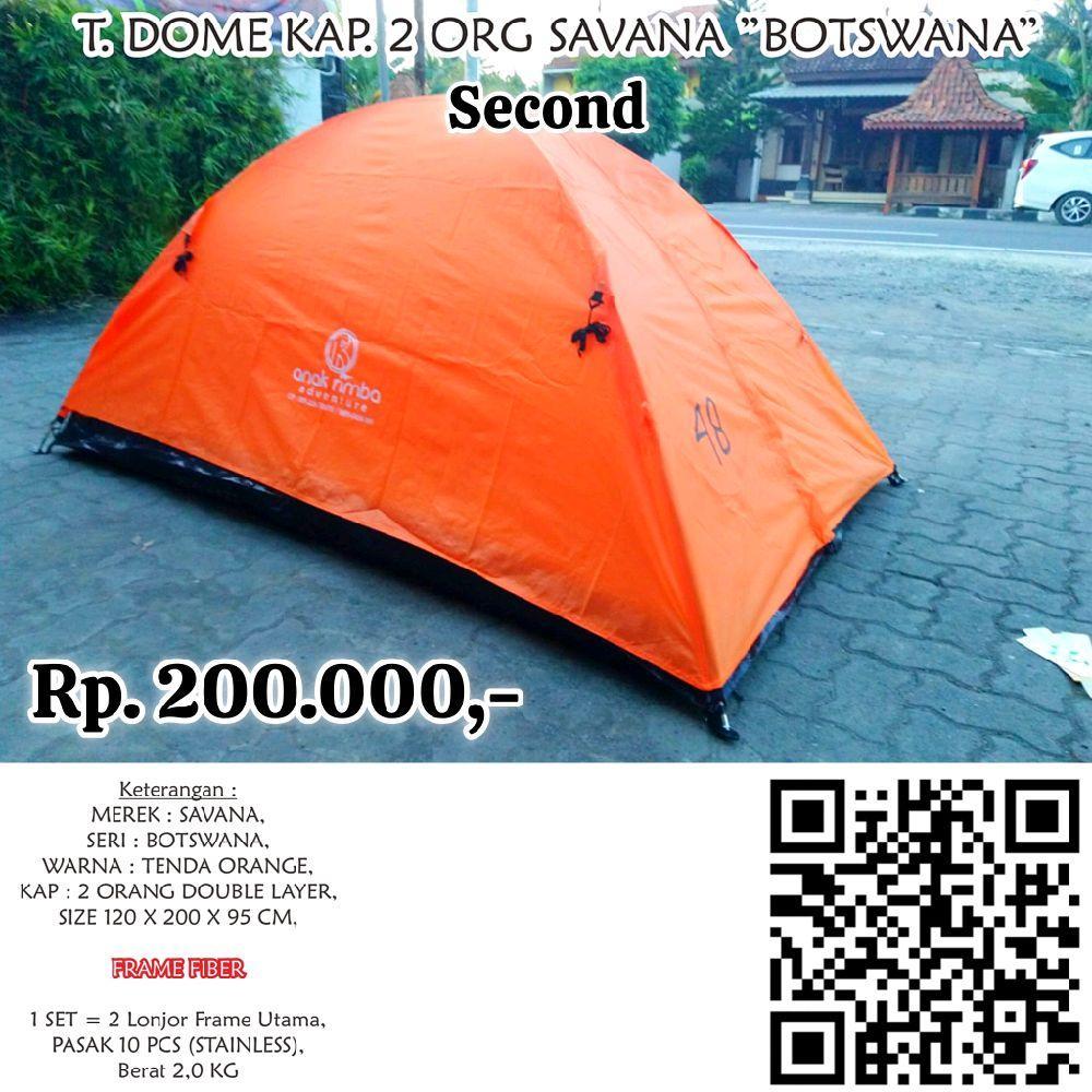 TENDA DOME SECOND SAVANA BOTSWANA KAPASITAS 2 ORANG DOUBLE LAYER NO KOMPLAIN