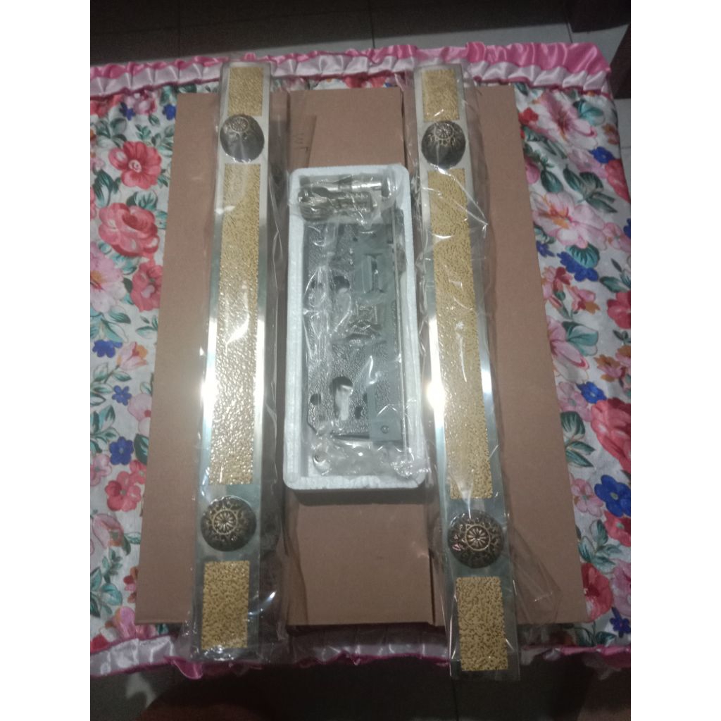 satu set handle pintu 45 cm dan satu set body pellor handle pintu antik pegangan pintu kupu tarung