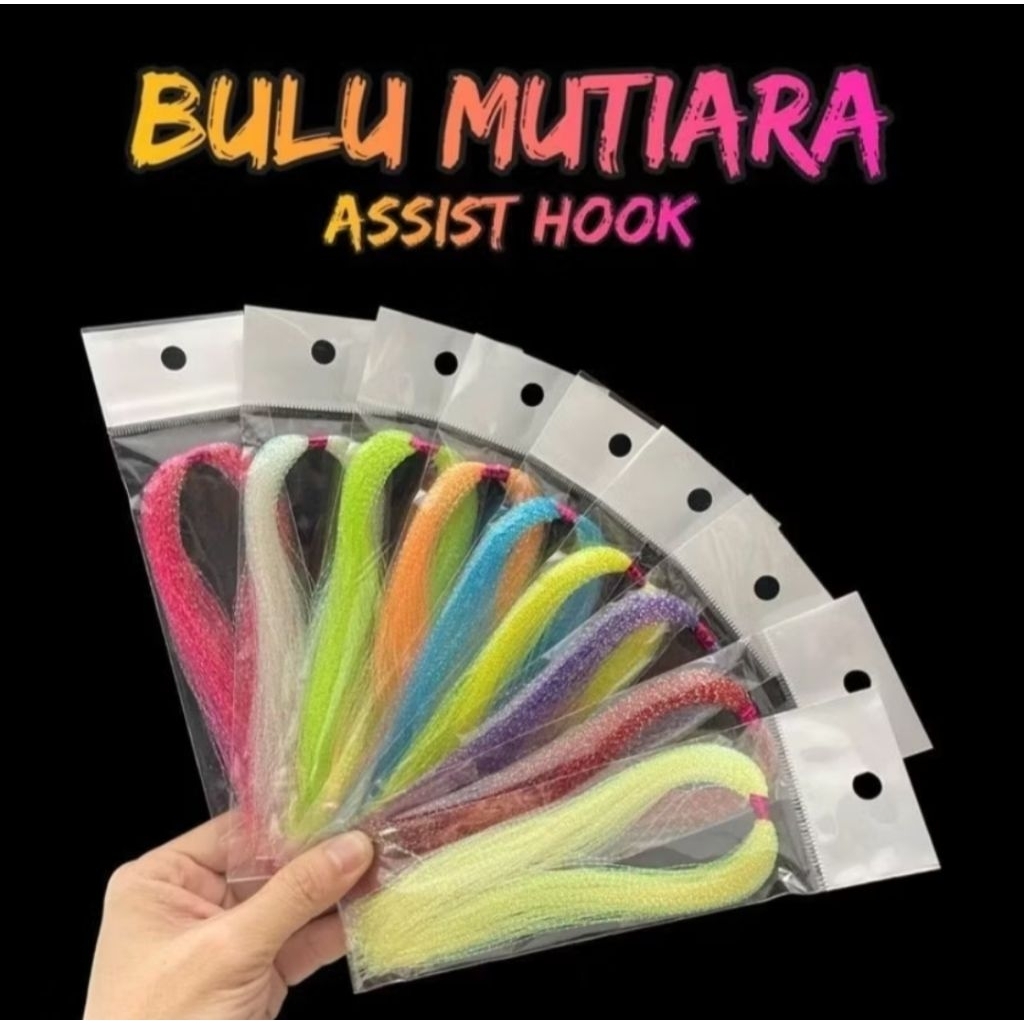 Bulu mutiara kilat umpan pancing assist hook bulu kotrek bulu umpan sabiki umpan bulu mutiara kenzi 