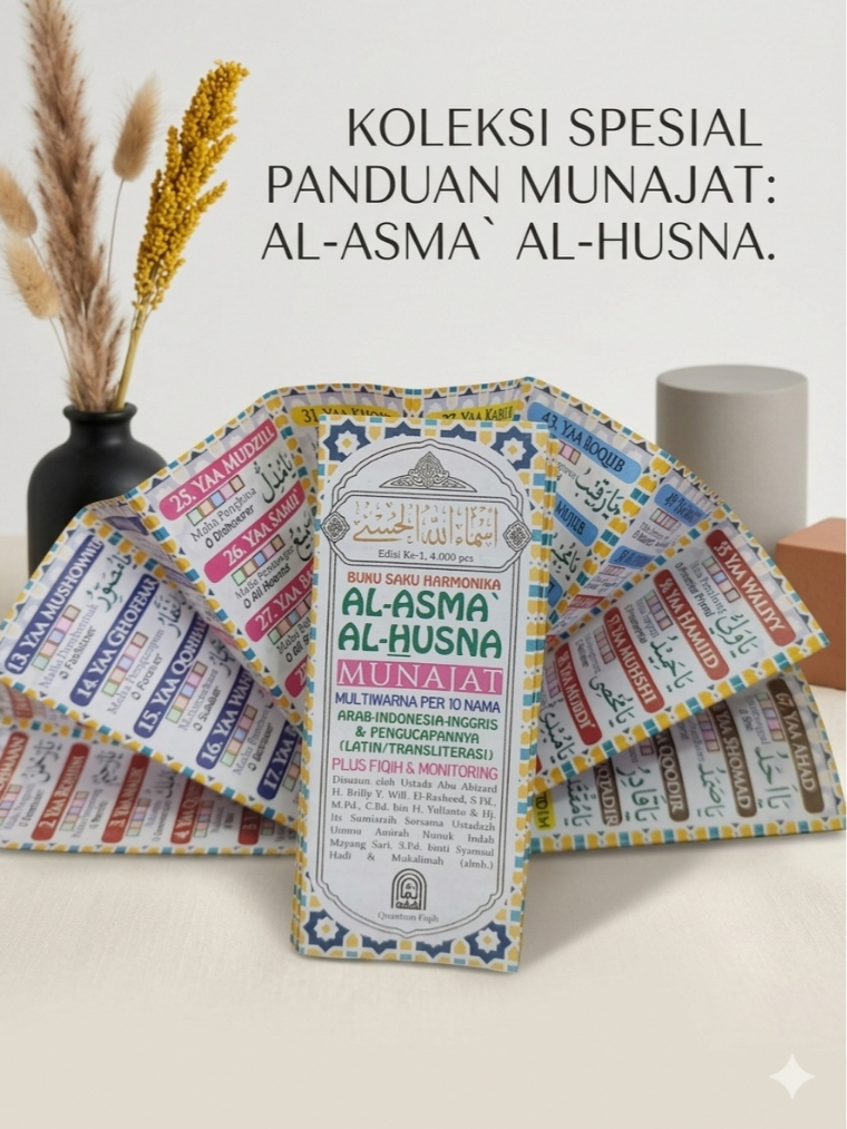 Asmaul Husna Lipat Full Colour 4 bahasa Souvenir Murah