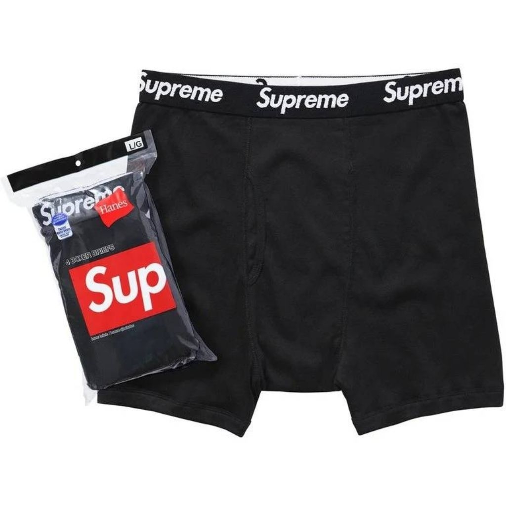 Supreme Hanes Boxer Briefs Black