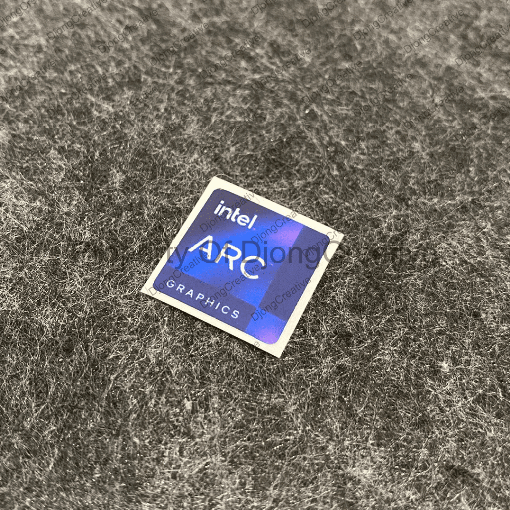 Stiker Intel Arc Mengkilat
