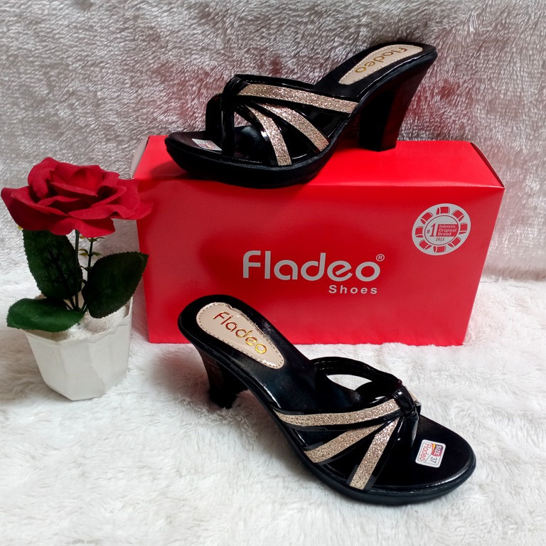 Sandal Fladeo Wanita Dewasa High Heels 7 Cm Wanita ACHA GC - Desain Transparan, Elegan, Ukuran 37-40