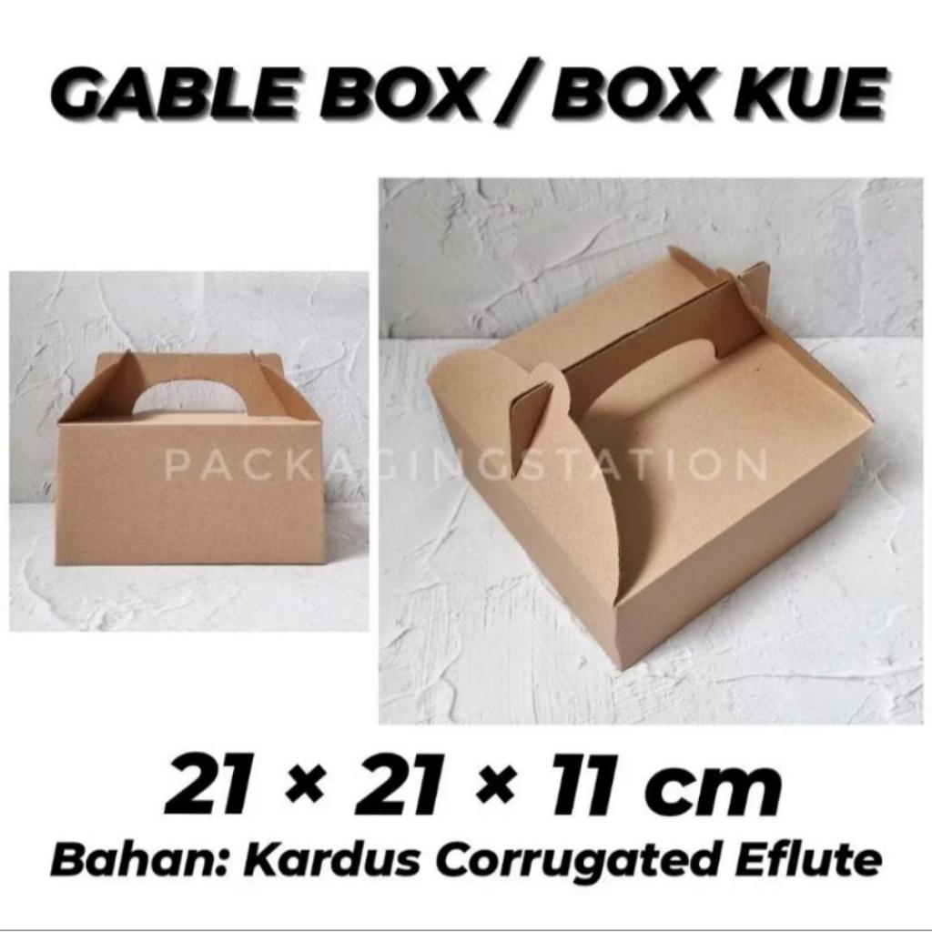 Gable Box 21x21x11 Box Kue, hampers Jinjing Corrugated E-flute
