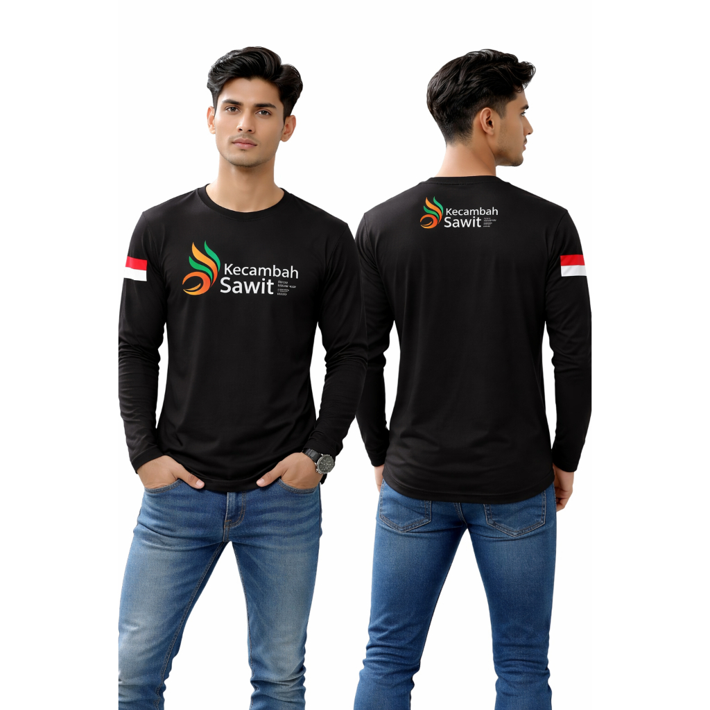 Baju Kaos Distro Lengan Panjang Kecambah Sawit Perusahaan Bisa Custom