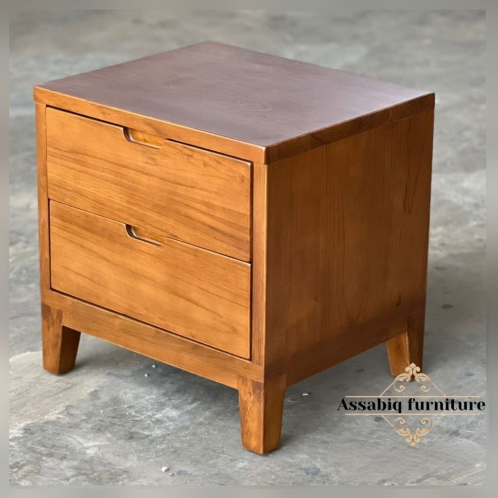 Nakas minimalis kayu jati mebel jepara - nakas laci minimalis - nakas laci tempat tidur kayu jati me