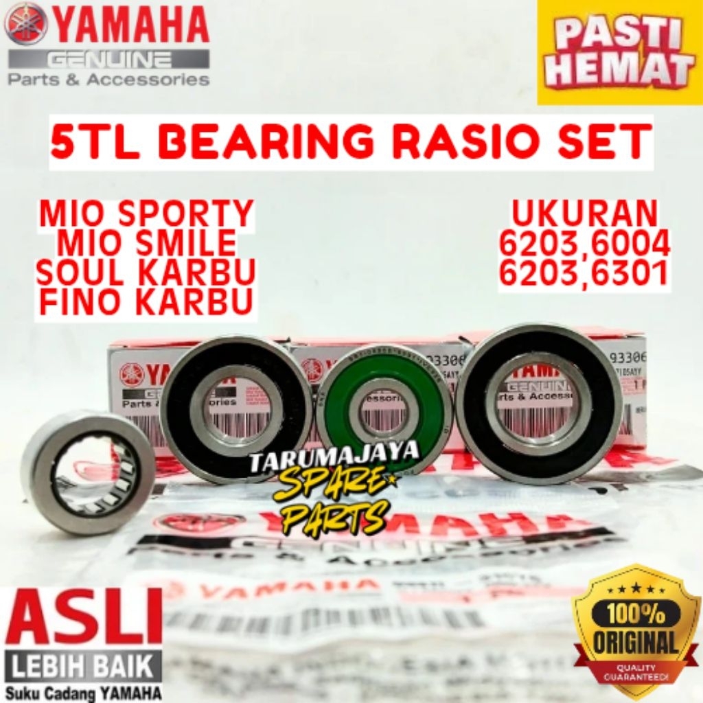 BEARING RASIO SET ORIGINAL YAMAHA KODE 5TL, BEARING RASIO SET MIO SPORTY, BEARING RASIO SET MIO SMIL