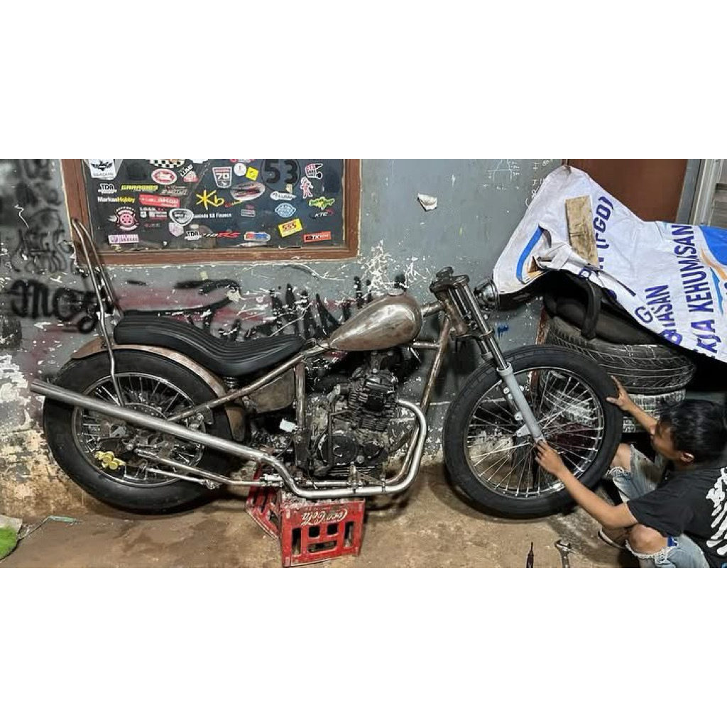 rangka set chopper tinggal pasang mesin