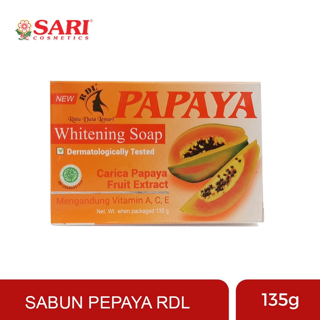 SAVIANABEAUTY || Sari Cosmetics - Sabun Papaya RDL Original extract Carica pepaya 135gr