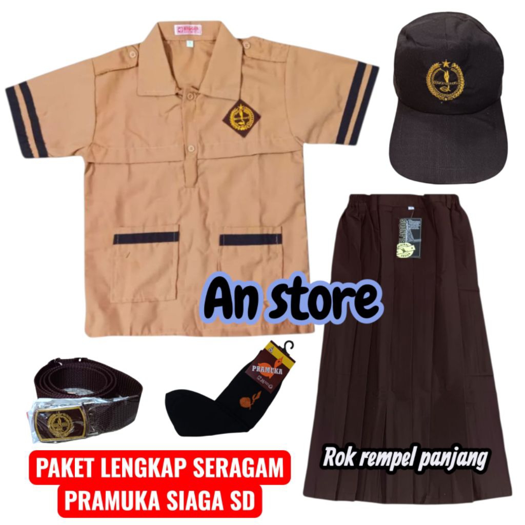 Set pramuka sd perempuan,Seragam pramuka siaga sd,Rok pramuka sd