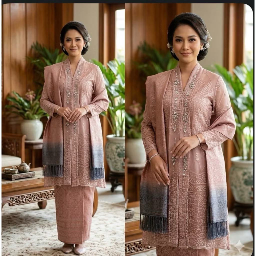 Stelan kebaya/kebaya selendang Kartini/kebaya ibu besan