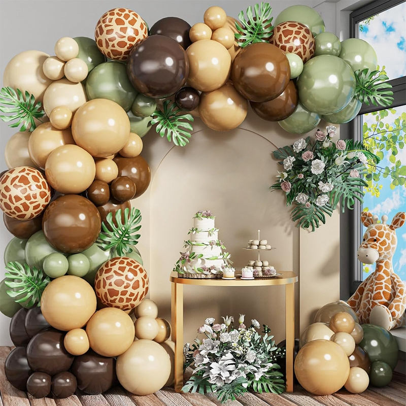Set Balon Ulang Tahun Tema Safari Dekorasi Balon Jerapah untuk Ulang Tahun Anak Baby Shower Pesta He