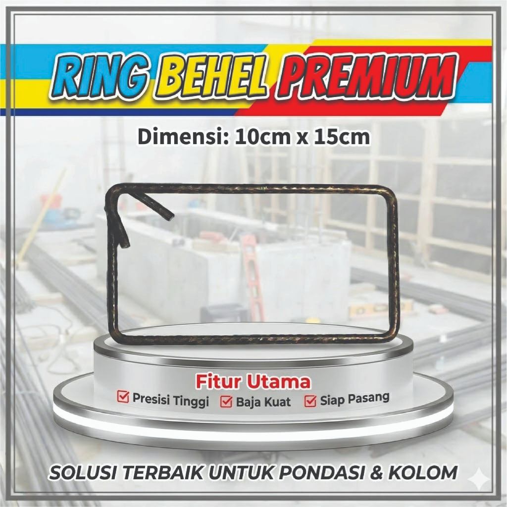 Ring Begel Besi 10x15 cm - Cincin Besi Beton Sengkang Rakitan Tiang Kolom Bangunan