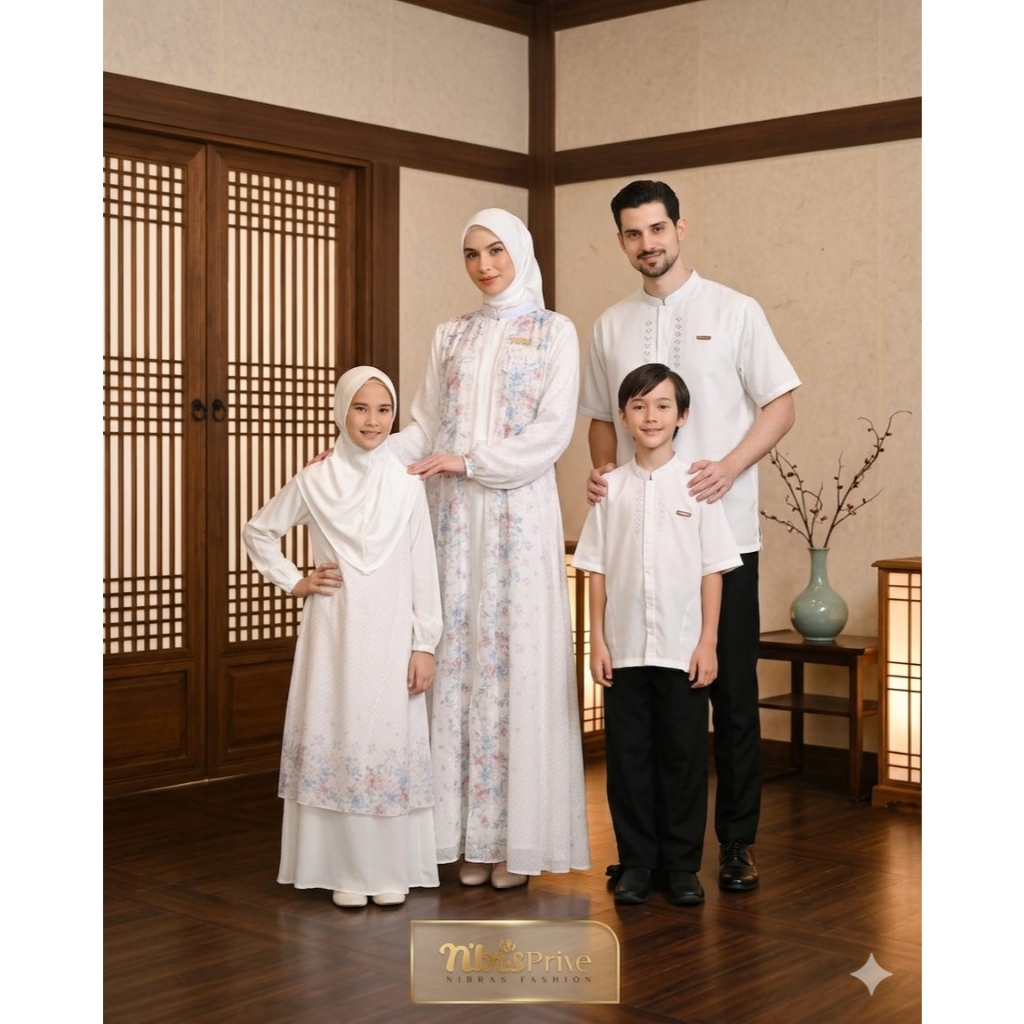 SARIMBIT TERBARU 2025 COUPLE FAMILY LEBARAN RAYYA SERIES UMBRA BROKEN WHITE BY NBRS PRIVE - BAJU BUS