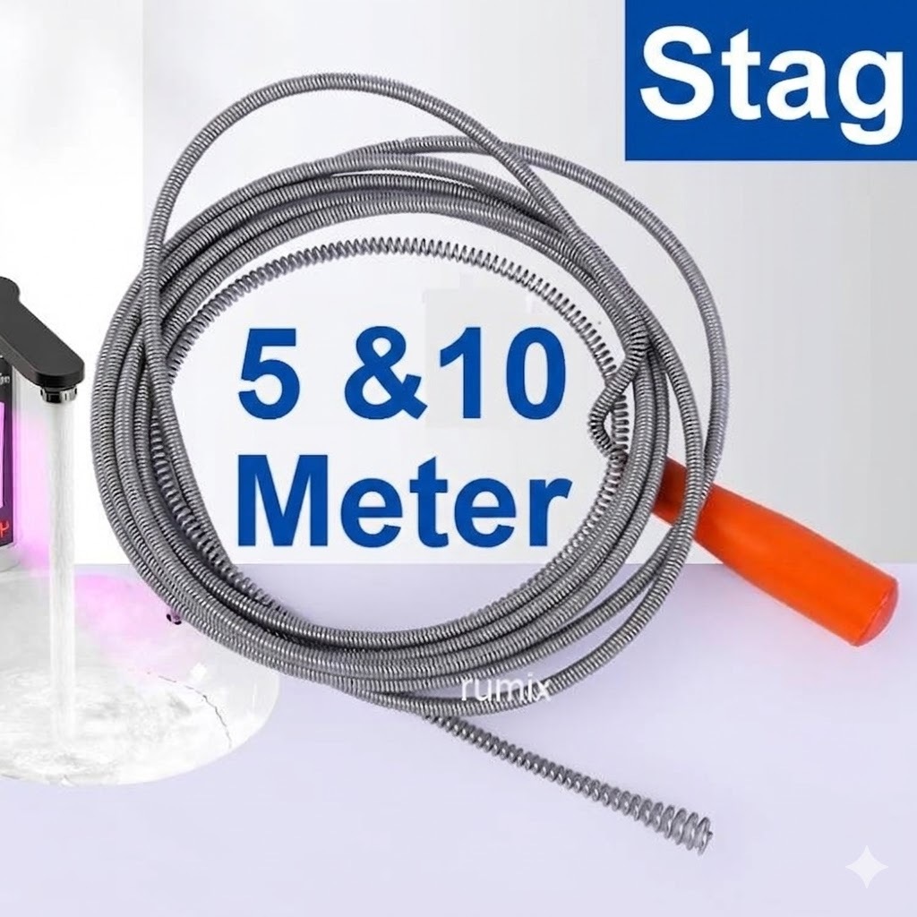 Pipe Cleaner Stag Pembersih Saluran Pipa Mampet Sumbat Tersumbat Drain Pipe Cleaner Manual 5 Meter 1