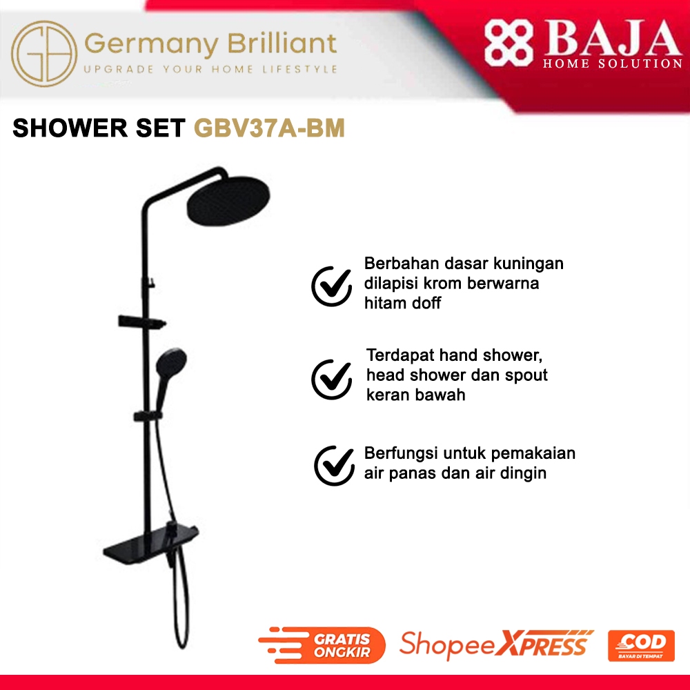 Germany Brilliant Shower Set GBV37A-BM – Set Shower Kamar Mandi Lengkap Desain Modern