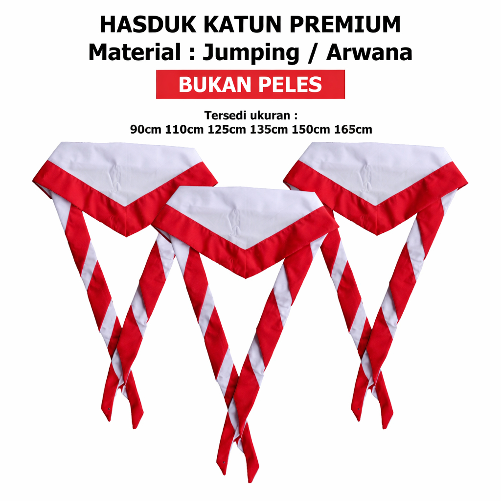 Hasduk Pramuka Kacu Satin SD SMP SMA SMK Siaga Penggalang Penegak Panjang Jumbo Mengkilat