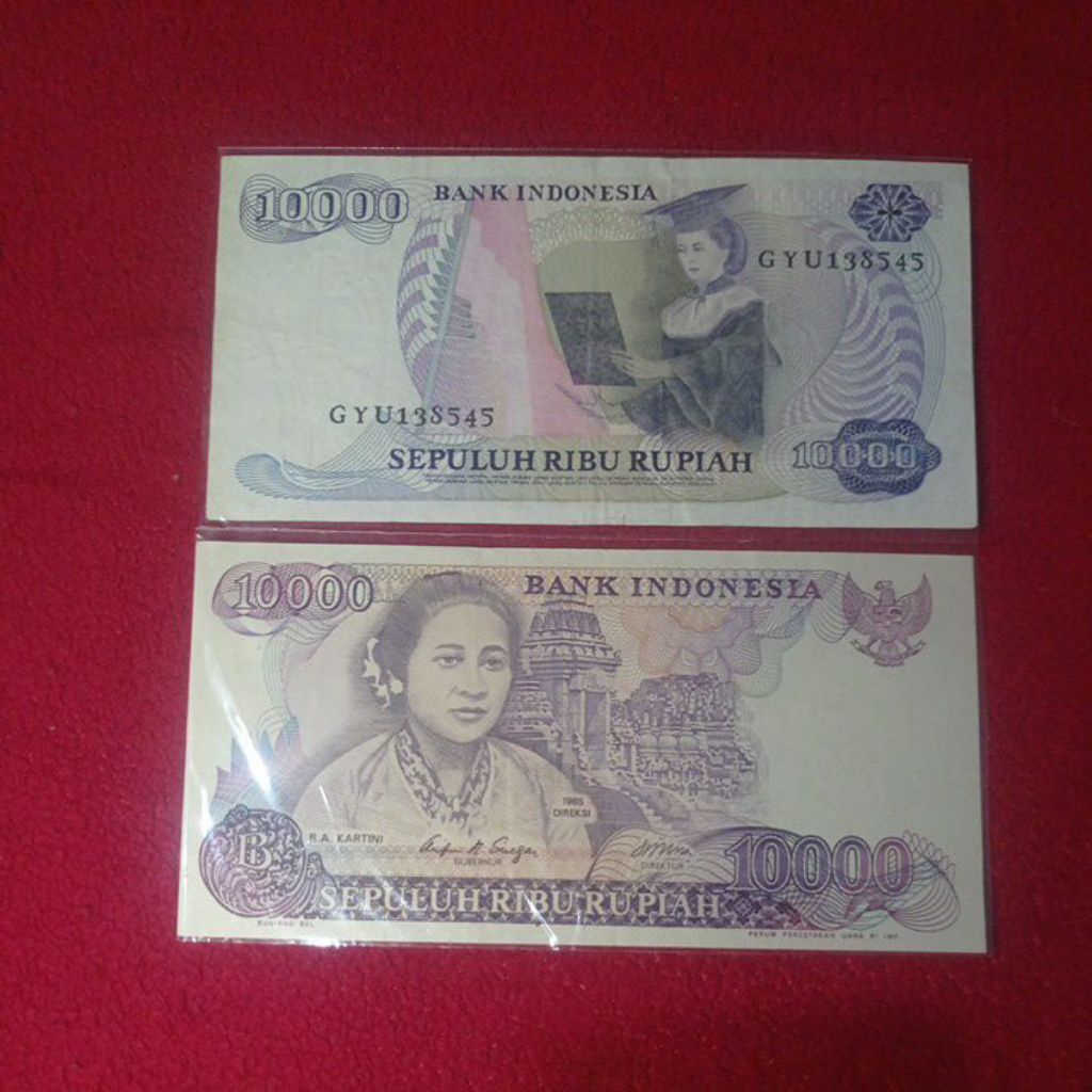 uang kertas kuno 10rb Kartini bekas edar