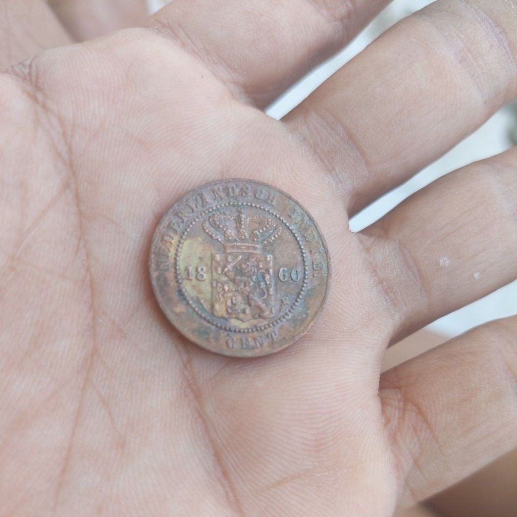 1 cent nederland Indie tahun 1860.