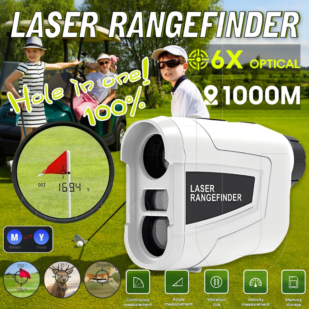 NEW Rangefinder Golf Hunting Binocular Outdoor Rangefinder Teleskop Ukur Jarak 1000m Meter