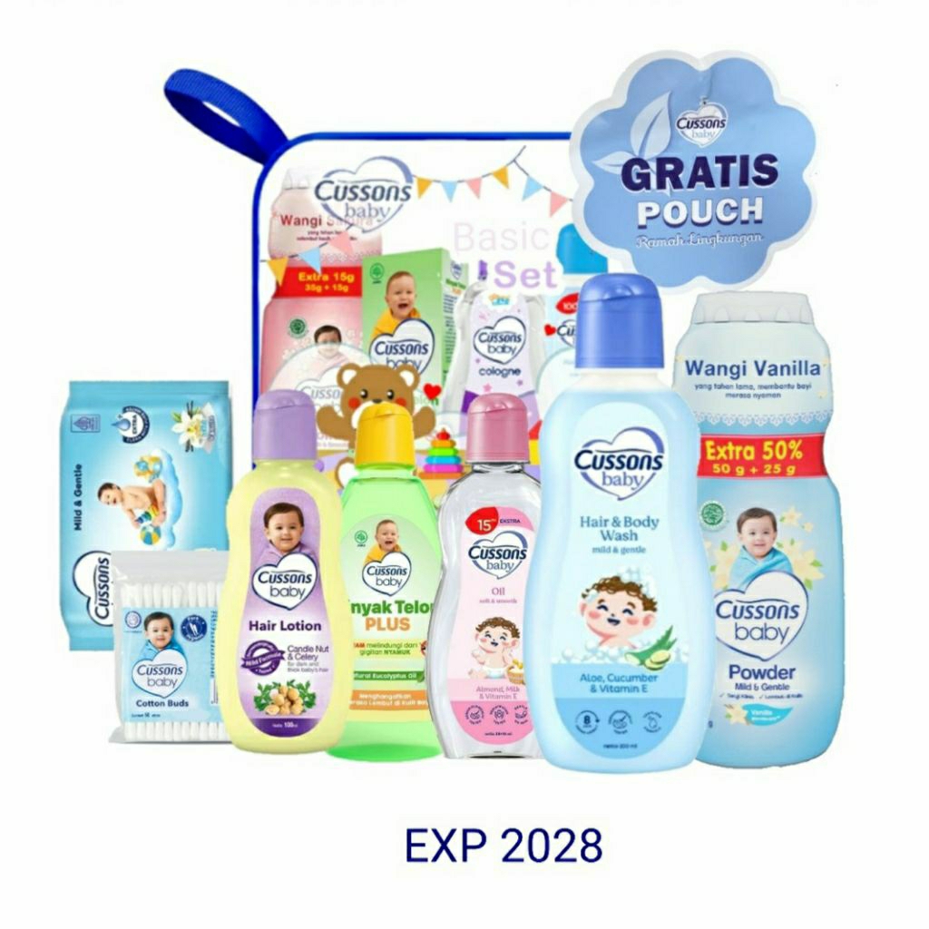 7 in 1 | 6 in 1 Cussons Baby Basic Pack + Telon, Cussons Gift Bag Medium, Gift Set Bayi, Kado Bayi, 