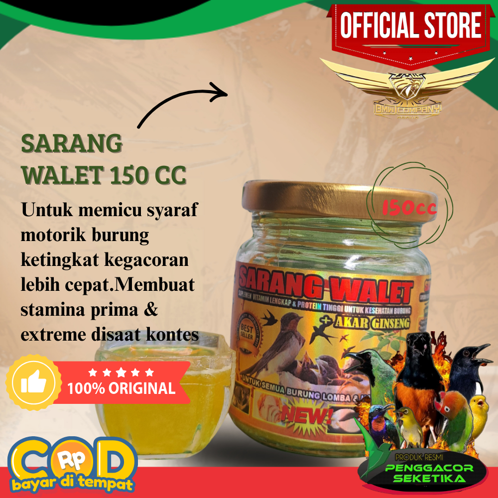 SARANG WALET 150ml VITAMIN BURUNG/SARANG WALET 150ML/SARANG WALET PENGGACOR BURUNG