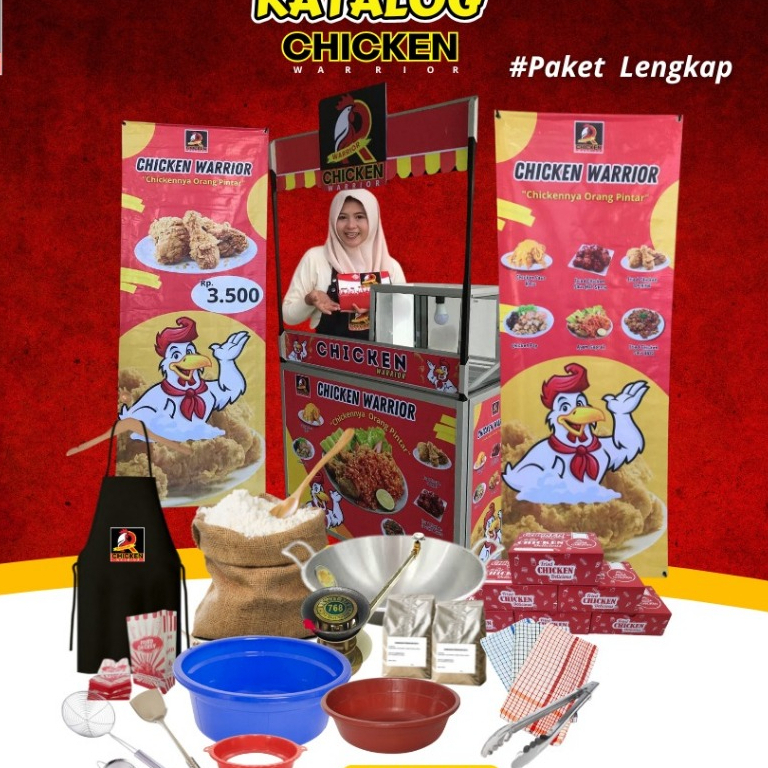 Paket Usaha  Lengkap Fried chicken Kemitraan Chicken Warior Pemula Murah/Kekinian/HAKI/Ayam Goreng