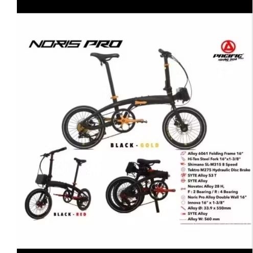 Sepeda lipat Pasific merek noris Pro