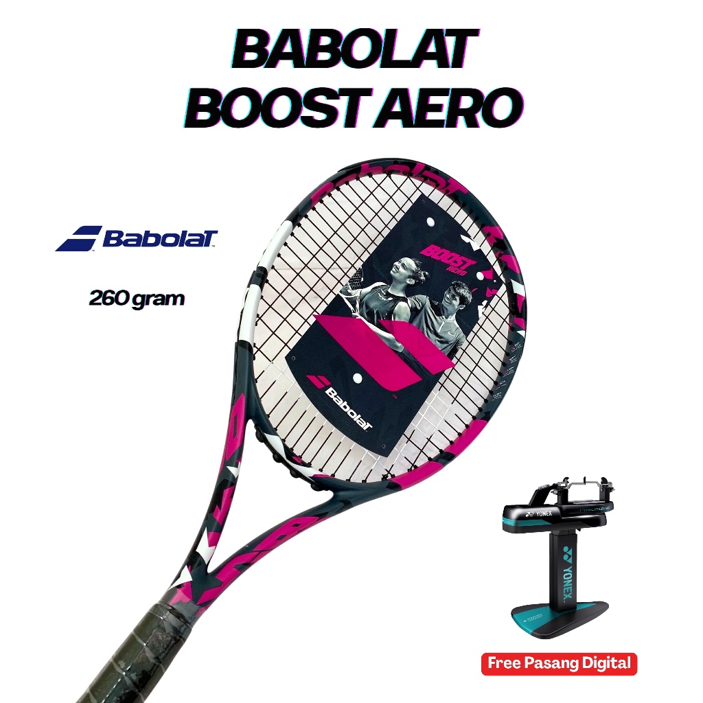 Raket Tenis BABOLAT BOOST AERO Pink 260g Tennis Original