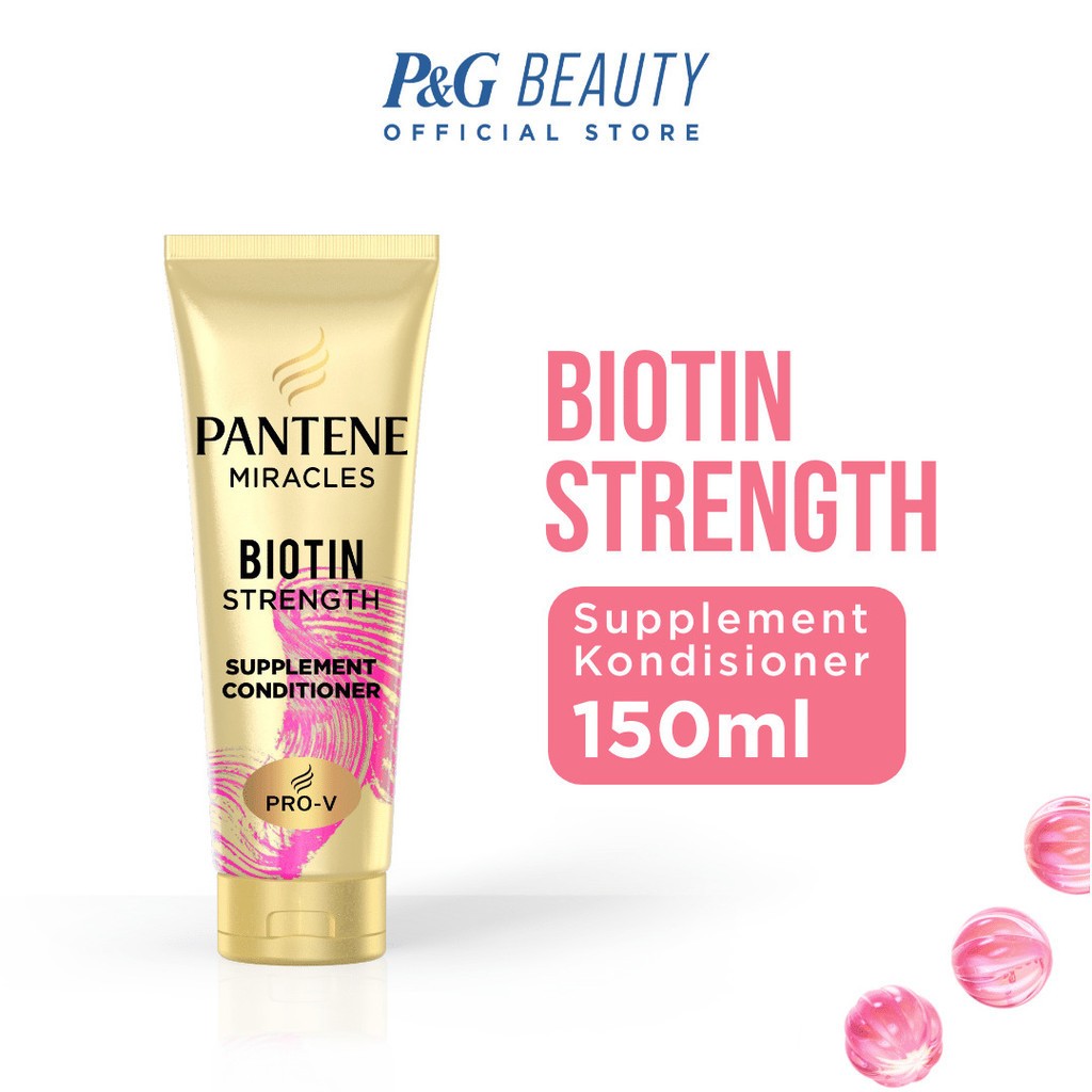 Pantene Kondisioner Anti Rontok Miracles Biotin Strength Perawatan Rambut Pro-V 150ml / Pantene Mira