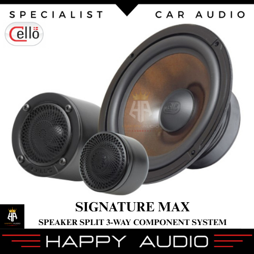 Speaker Set Split 3-Way Component System CELLO Signature MAX Midbass + Midrange + Tweeter Original -
